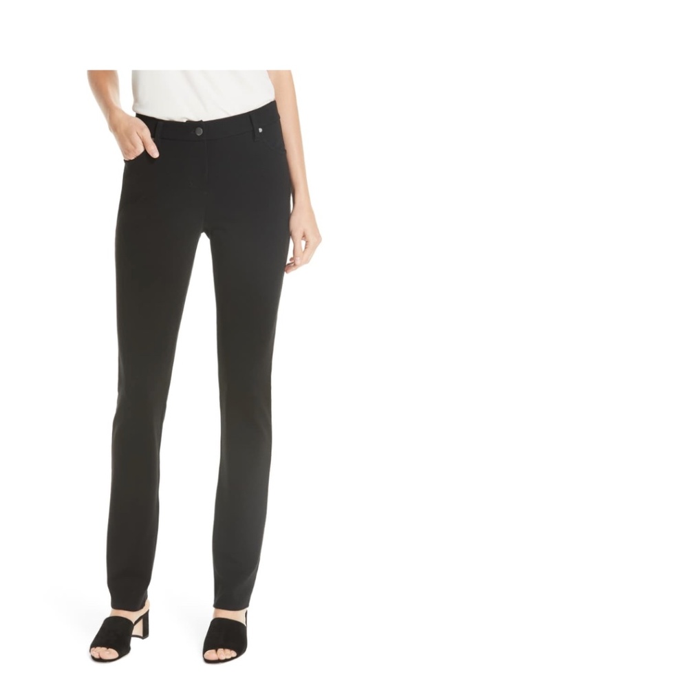 Eileen Fisher Black Ponte Knit Pants 5 Pocket Style Black Jeans Classic Travel